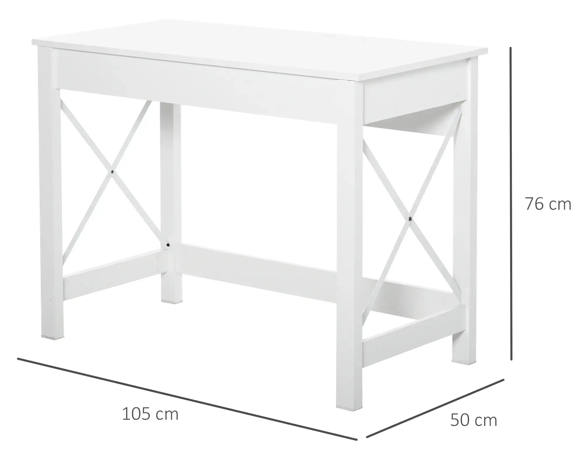 Masa birou Homcom 836-319WT (White) - 4