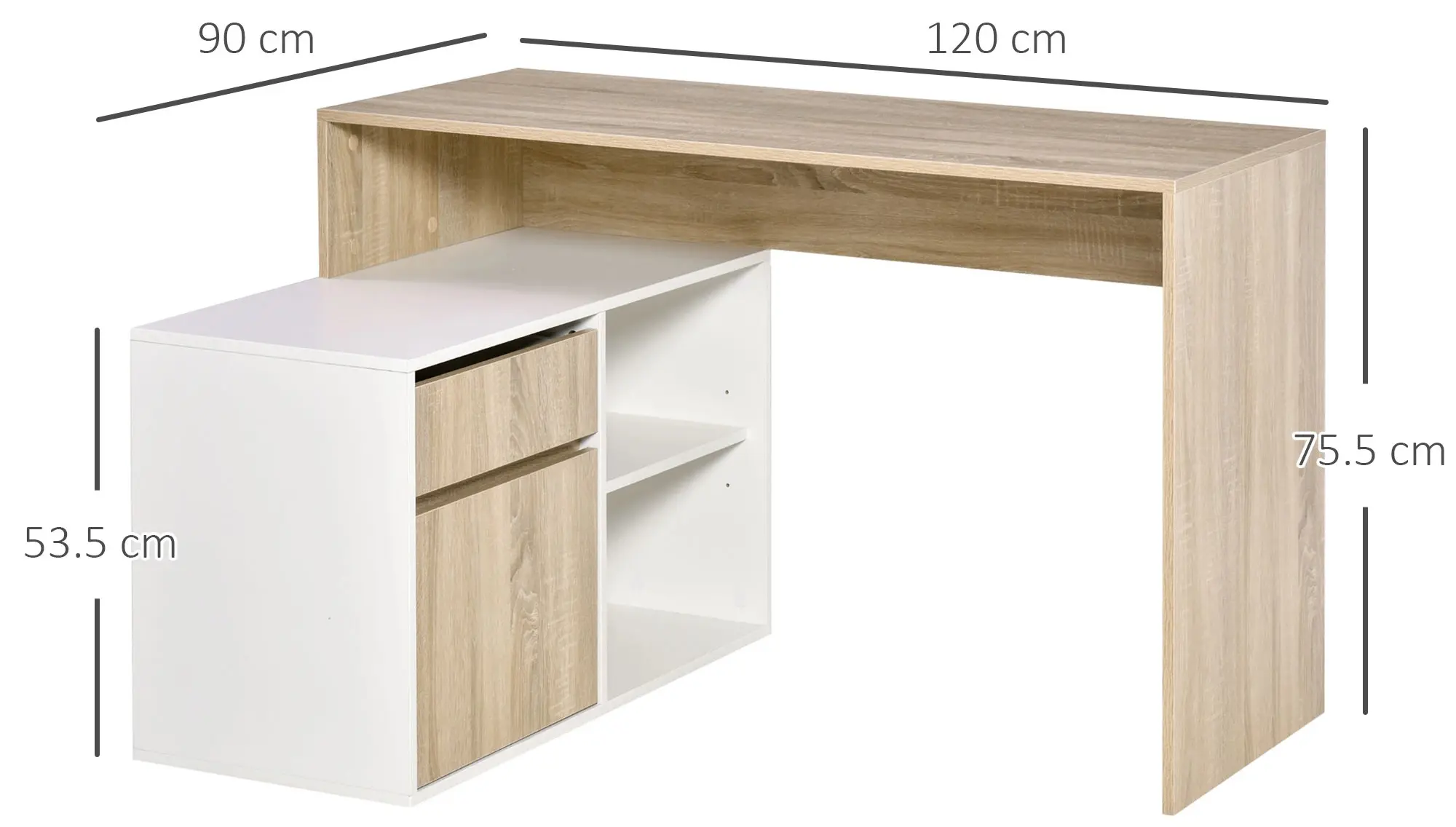 Письменный стол Homcom 836-411 (Oak/White) - 5