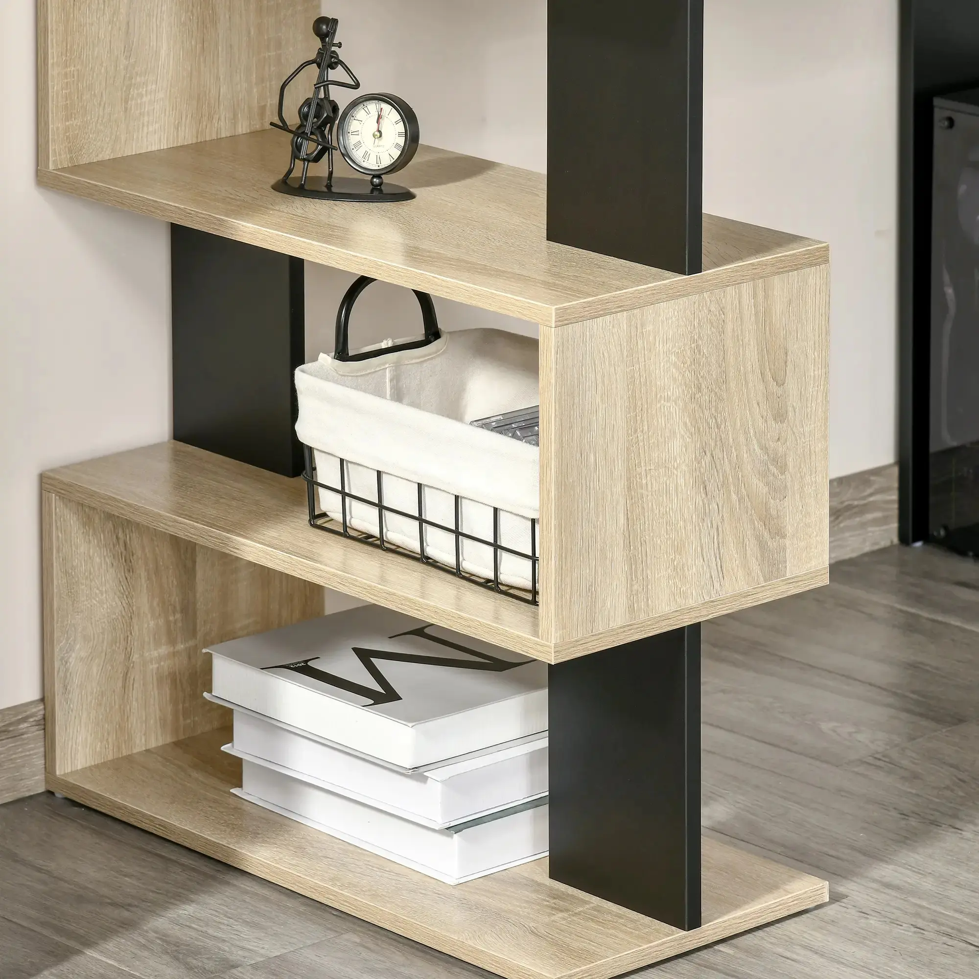 Masa de birou Homcom 836-413 (White/Natural/Black) - 5