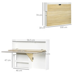 Masa birou Homcom 836-533 (White/Natural) Thumb