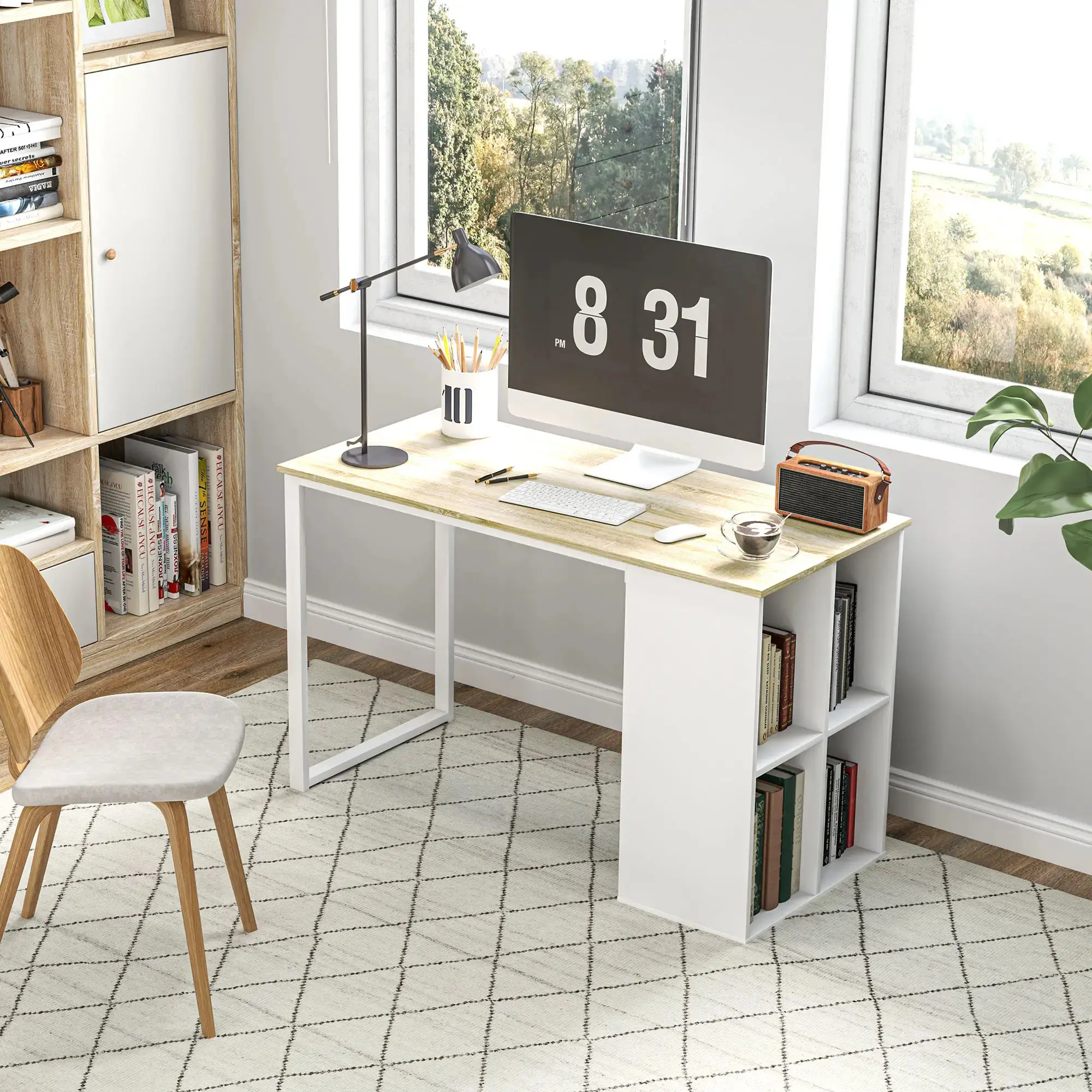 Письменный стол Homcom 836-572V00AK (Oak/White) - 8