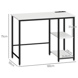 Masa birou Homcom 836-589V90BK (White/Black) Thumb