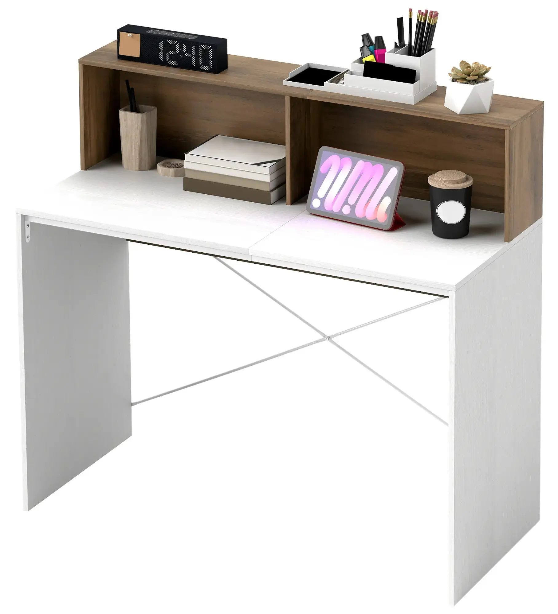 Письменный стол Homcom 836-593V00WN (Walnut/White) - 3