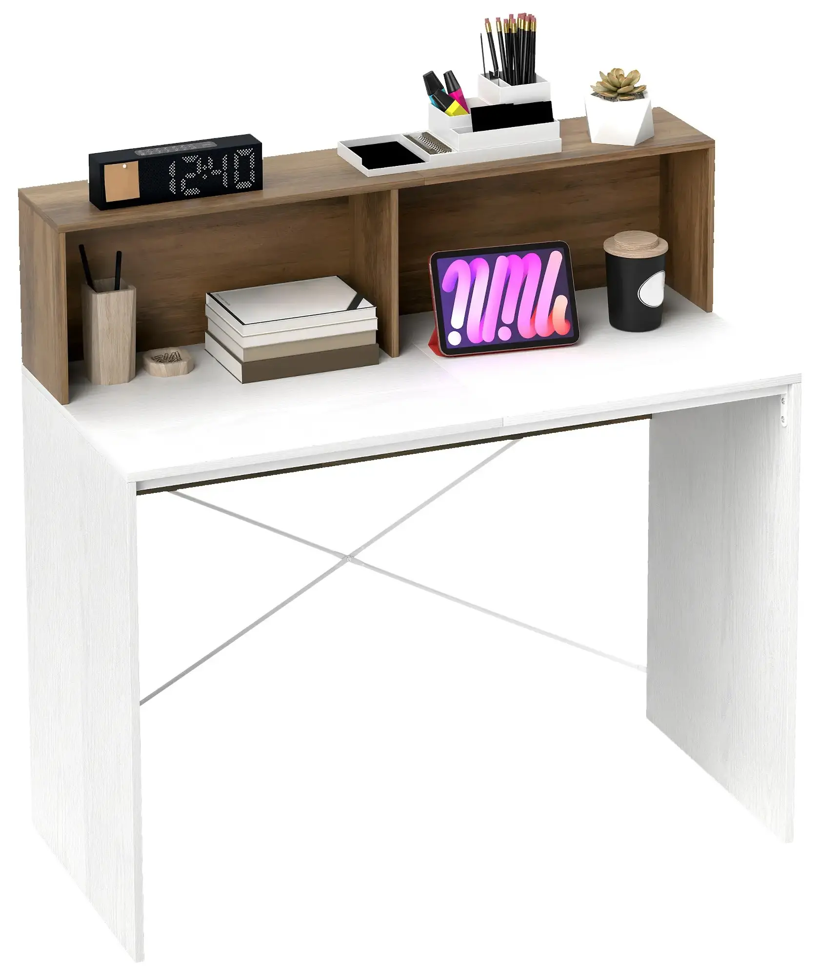 Письменный стол Homcom 836-593V00WN (Walnut/White) - 4