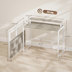 Письменный стол Homcom 836-664V80ND (Natural/White) Thumb
