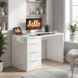 Masa birou Homcom 836-678V00WT (White Gloss)