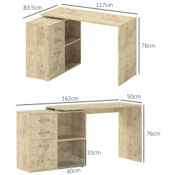 Masa birou Homcom 920-037V00ND (Natural) Thumb