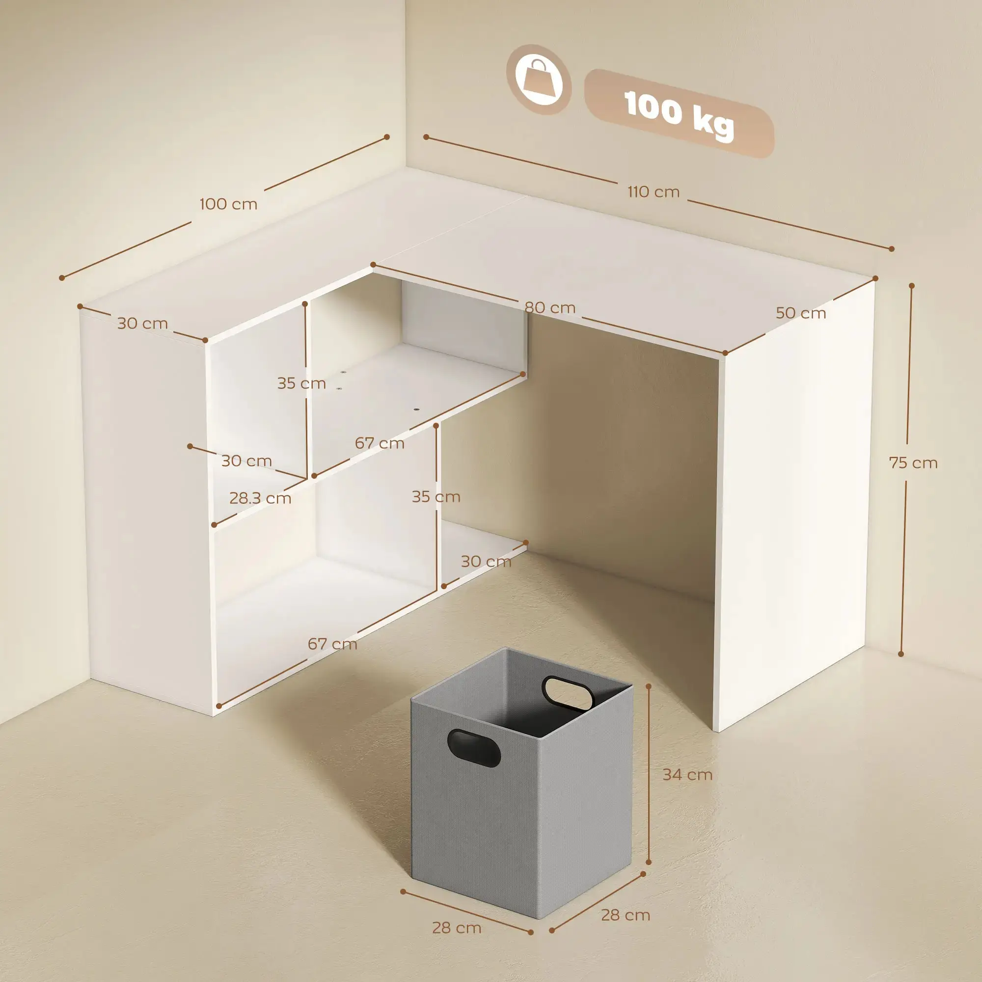 Письменный стол Homcom 920-109V00WT (White) - 3