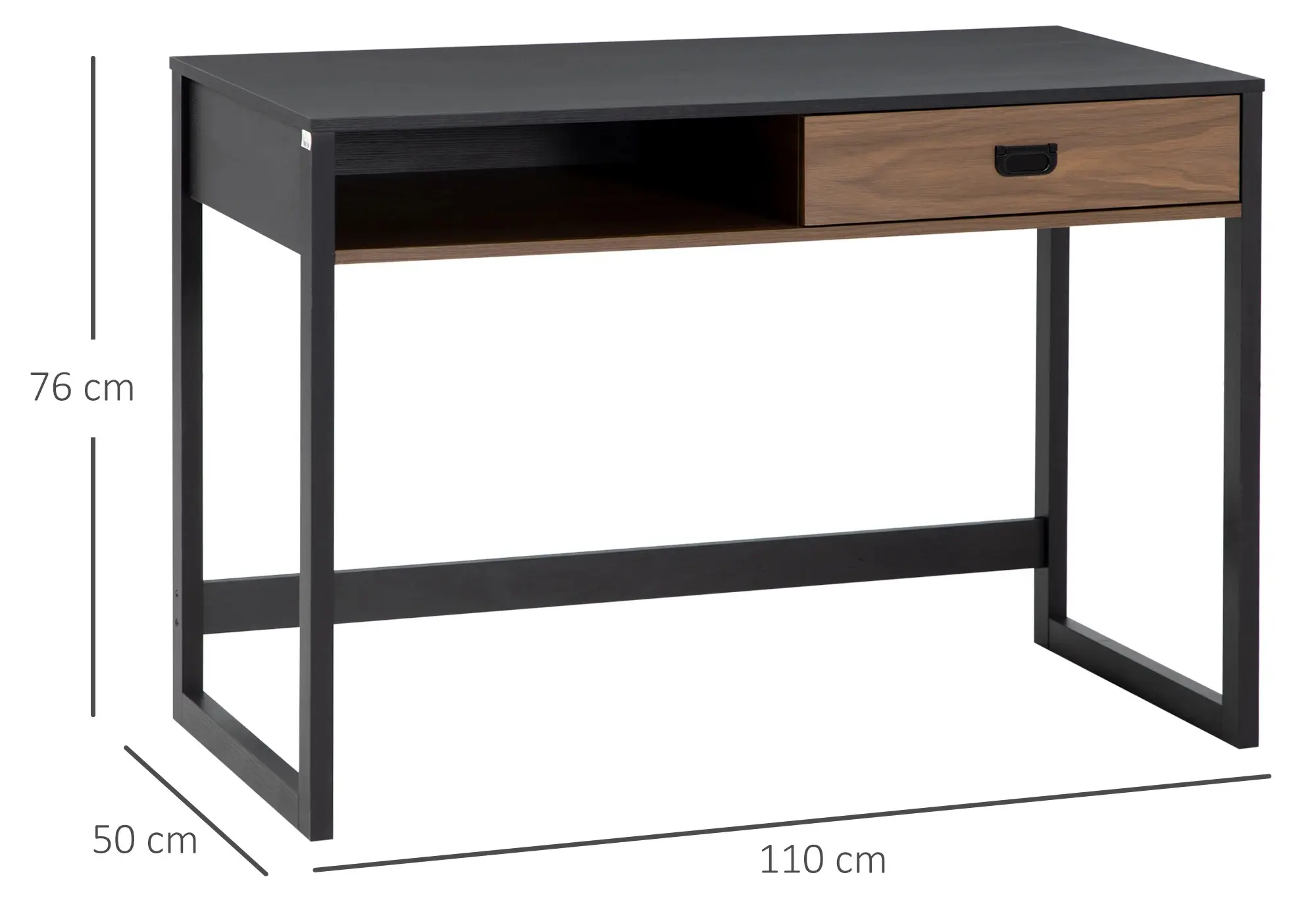 Стол компьютерный Homcom 836-507 (Black/Walnut) - 3