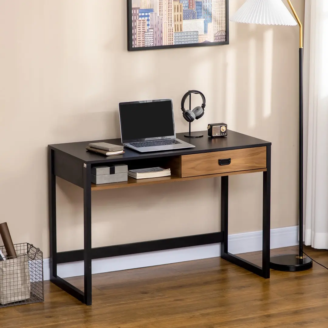 Стол компьютерный Homcom 836-507 (Black/Walnut)