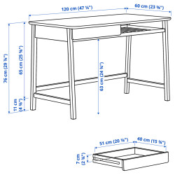 Masa de birou Ikea Beteshast 120x60 (Bambus) Thumb