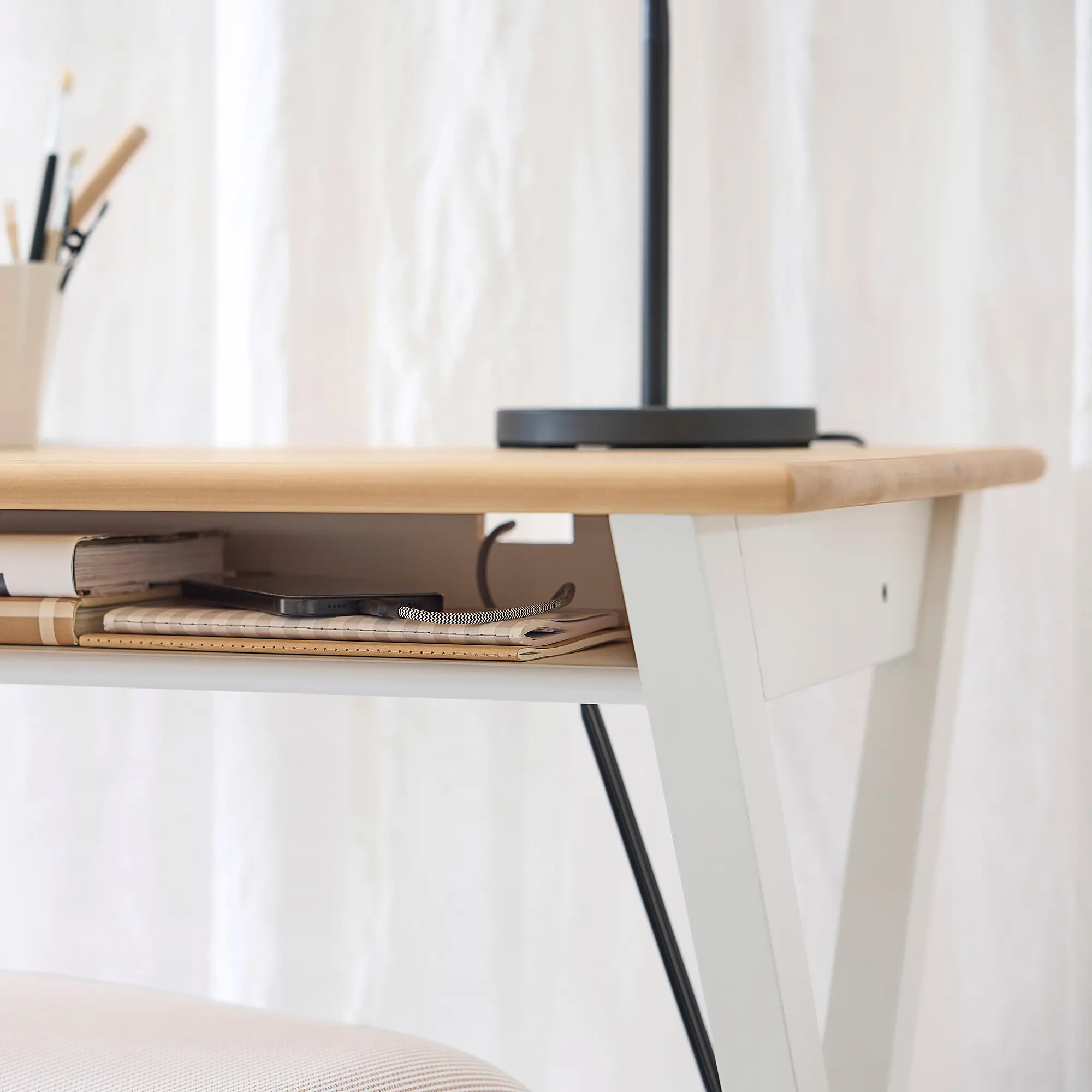 Письменный стол Ikea Bollpojke 90x55 (Сосна/Белый) - 5