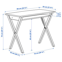 Письменный стол Ikea Bollpojke 90x55 (Сосна/Белый) Thumb