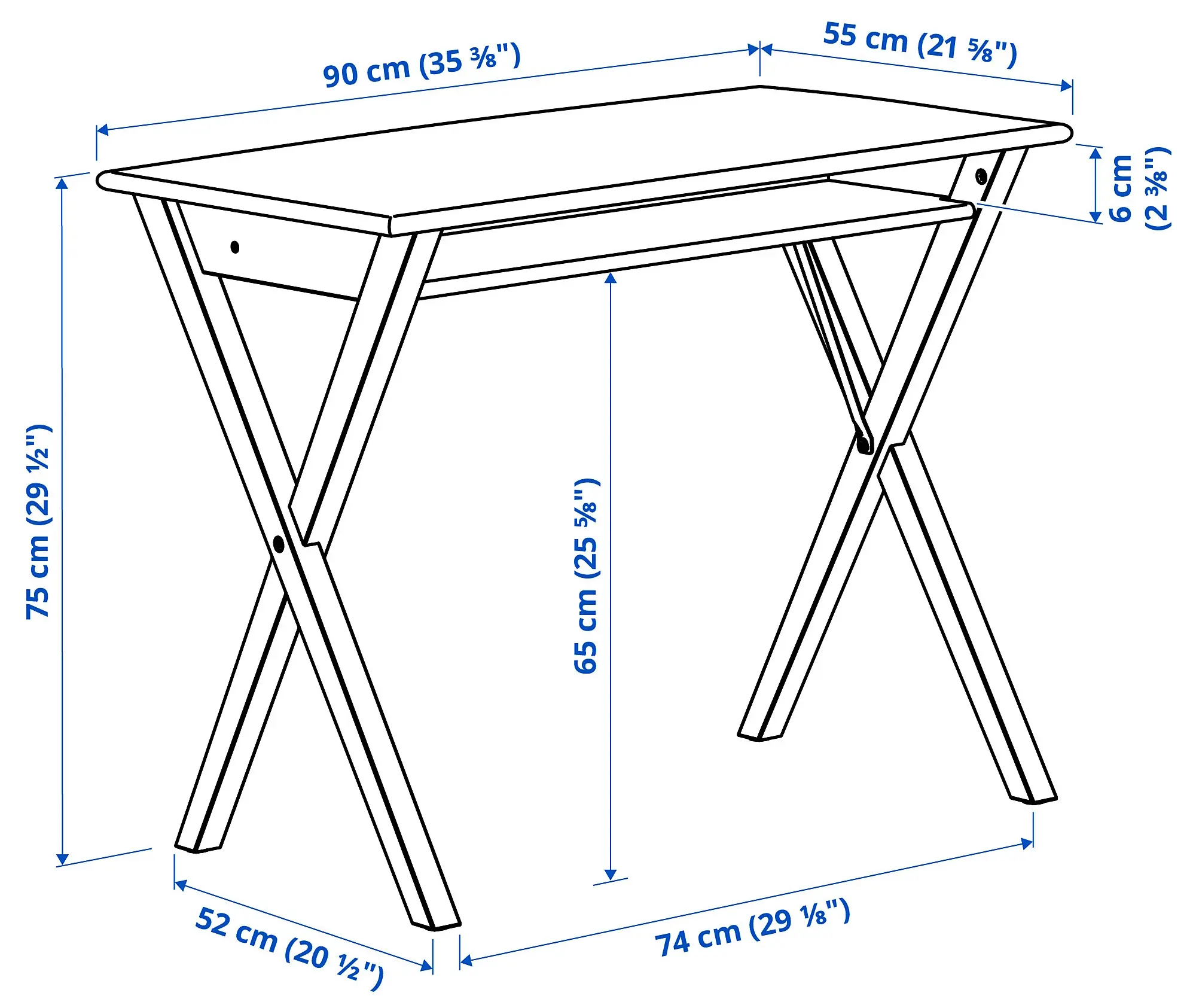Письменный стол Ikea Bollpojke 90x55 (Сосна/Белый) - 6