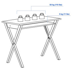 Письменный стол Ikea Bollpojke 90x55 (Сосна/Белый) Thumb