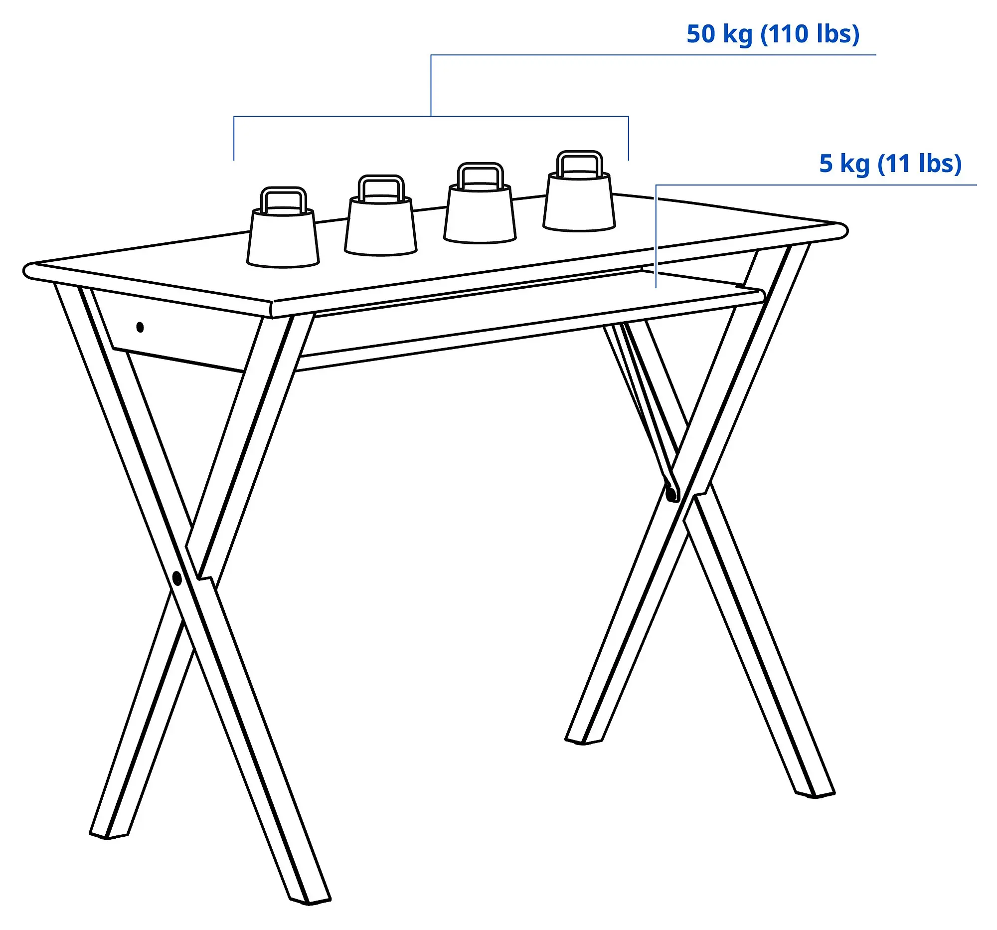 Письменный стол Ikea Bollpojke 90x55 (Сосна/Белый) - 7