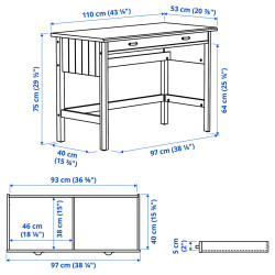 Masa de biroг Ikea Brytning 110x53x75 (Alb) Thumb