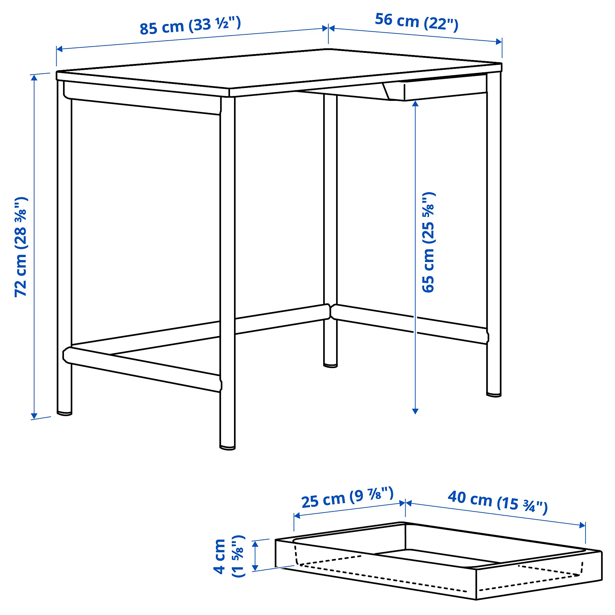 Письменный стол Ikea Enkroken 85x56x75 (Белый) - 4