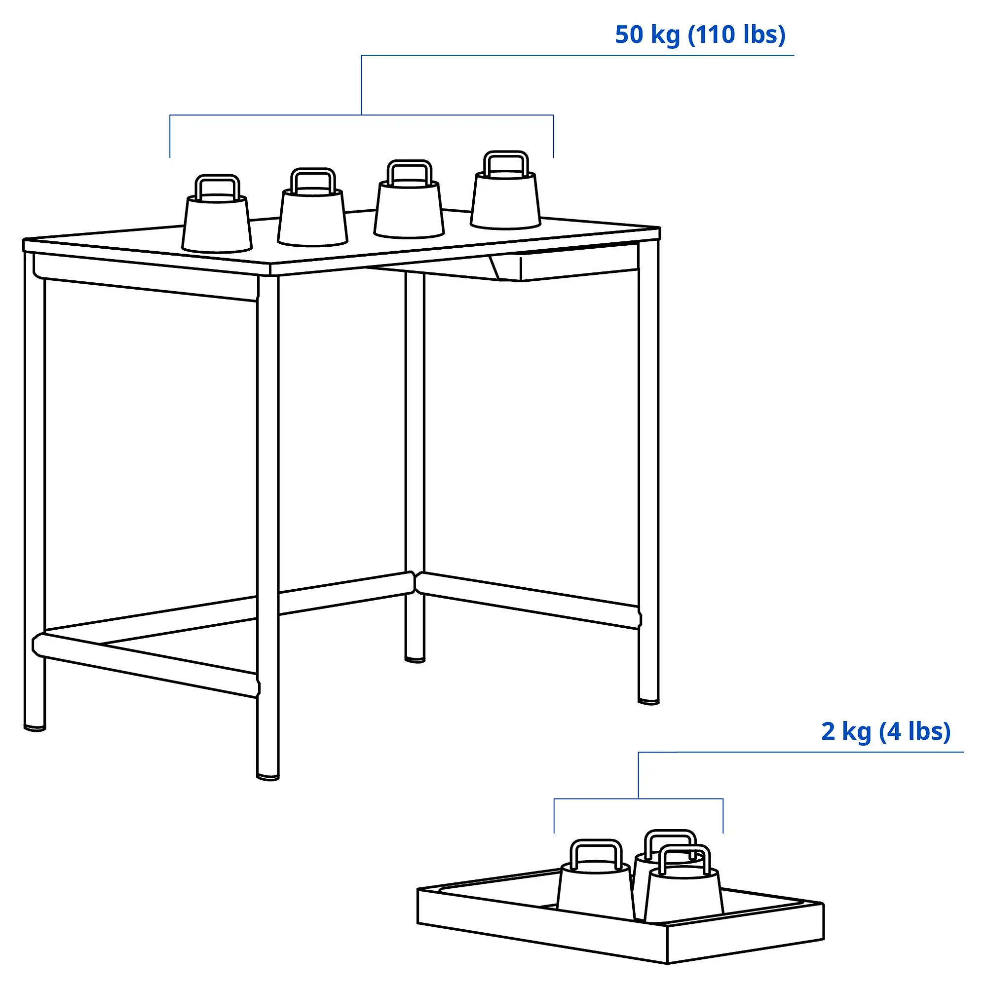 Письменный стол Ikea Enkroken 85x56x75 (Белый) - 5