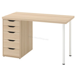 Письменный стол Ikea Lagkapten 120x60 (Белый/Дуб)