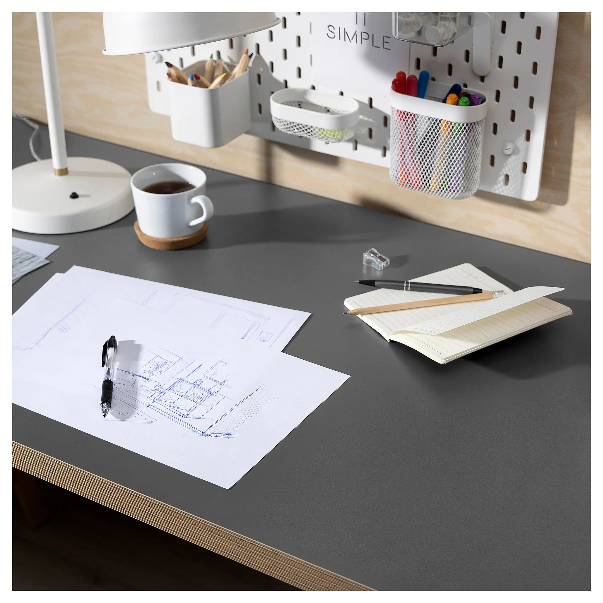 Masa de birou Ikea Lagkapten/Adils 120x60 (Gri/Negru) - 3
