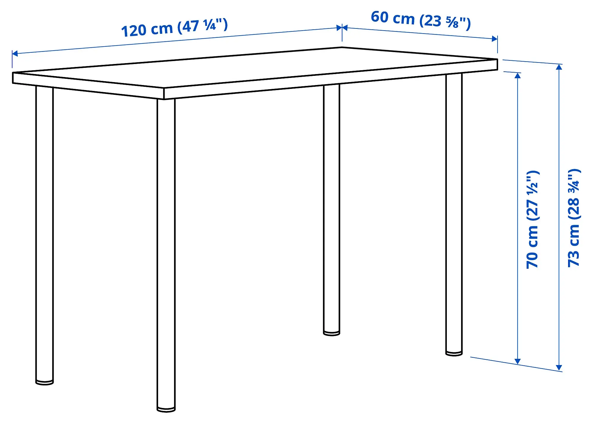 Masa de birou Ikea Lagkapten/Adils 120x60 (Gri/Negru) - 5