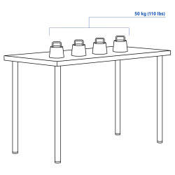 Masa de birou Ikea Lagkapten/Adils 120x60 (Gri/Negru) Thumb