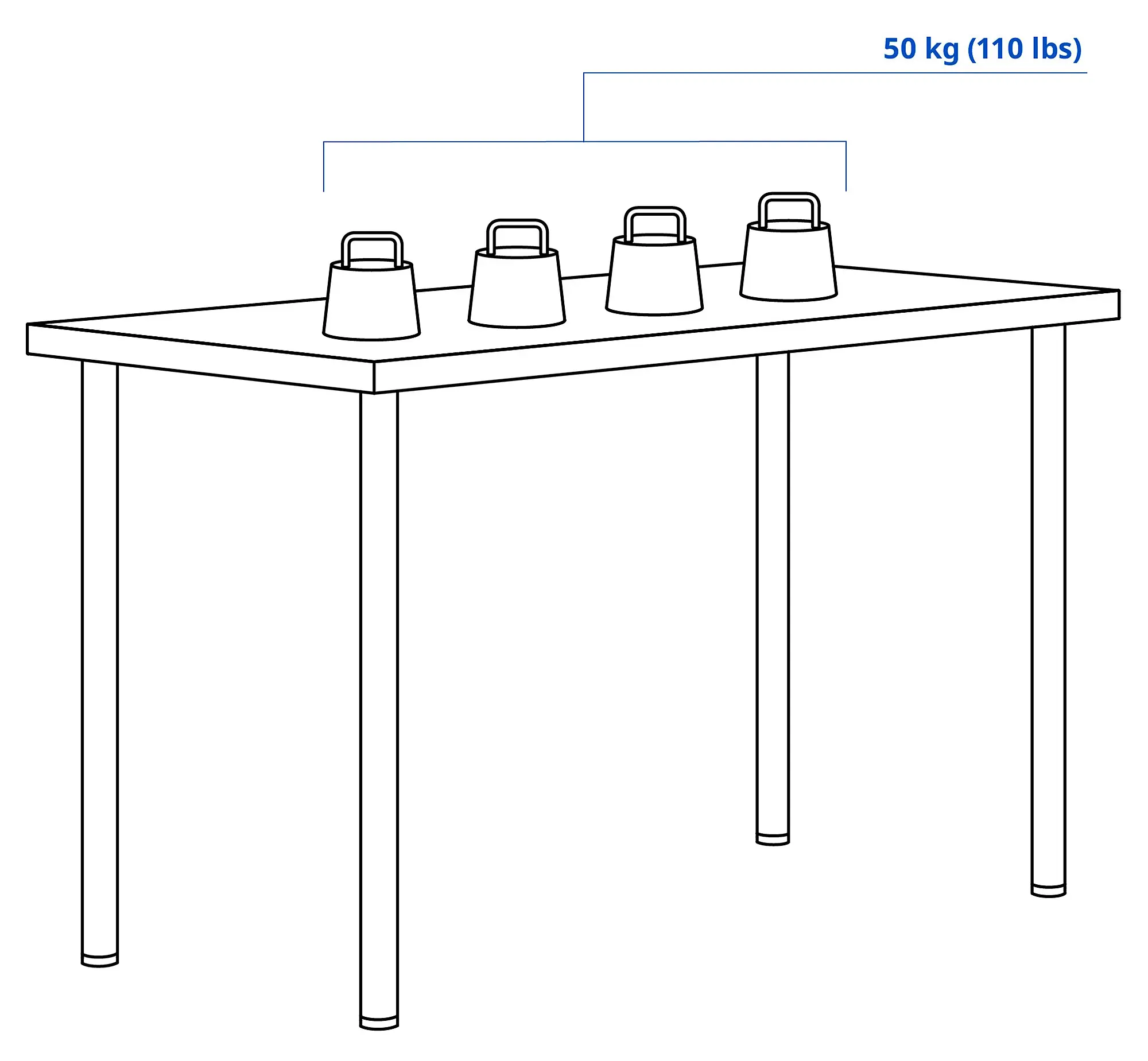 Masa de birou Ikea Lagkapten/Adils 120x60 (Gri/Negru) - 6