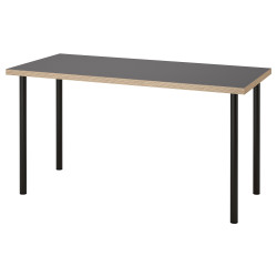 Masa de birou Ikea Lagkapten/Adils 140x60 (Gri/Negru) Thumb