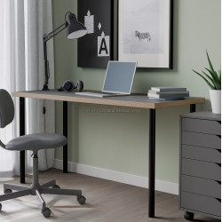 Masa de birou Ikea Lagkapten/Adils 140x60 (Gri/Negru)