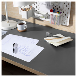 Masa de birou Ikea Lagkapten/Adils 140x60 (Gri/Negru) Thumb