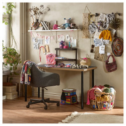 Masa de birou Ikea Lagkapten/Adils 140x60 (Gri/Negru) Thumb
