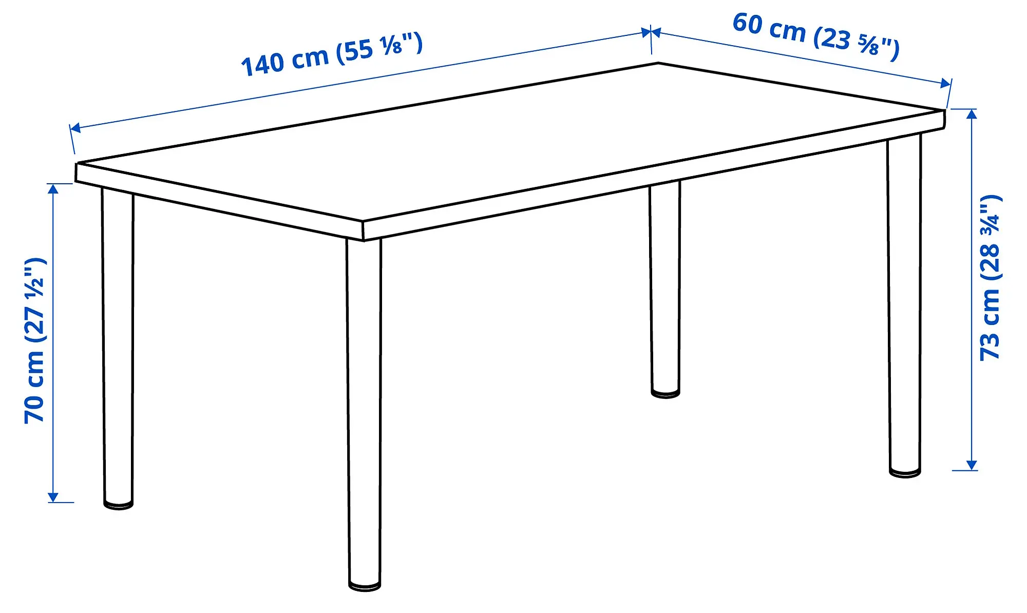 Masa de birou Ikea Lagkapten/Adils 140x60 (Gri/Negru) - 8