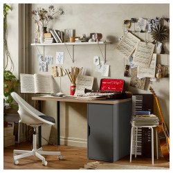 Masa de birou Ikea Lagkapten/Alex 120x60 (Gri/Negru) Thumb