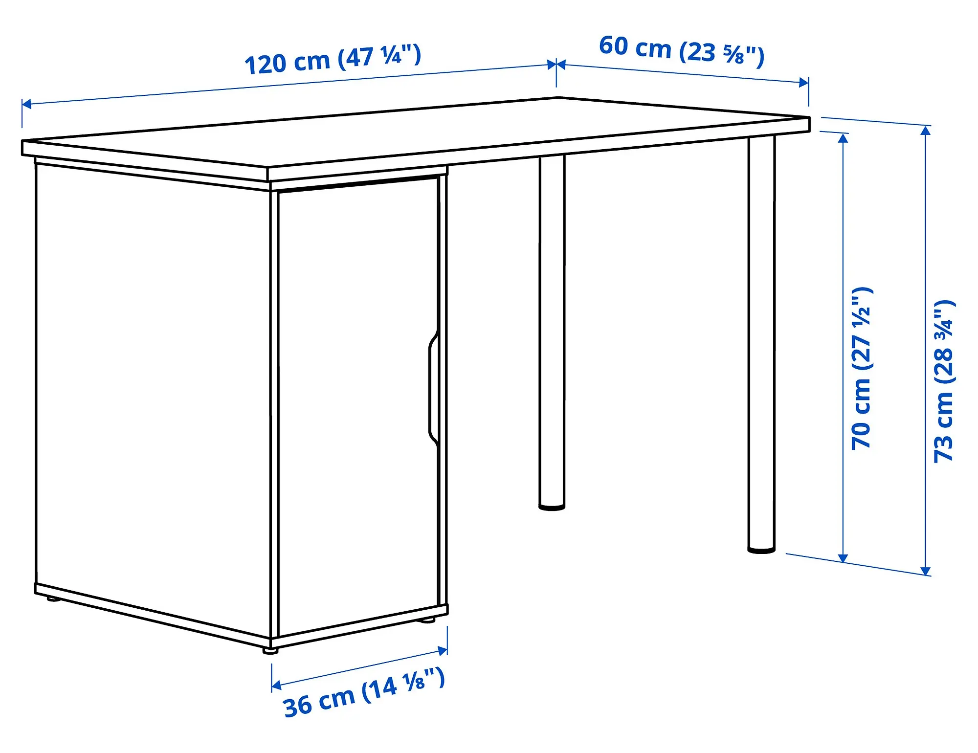 Masa de birou Ikea Lagkapten/Alex 120x60 (Gri/Negru) - 6