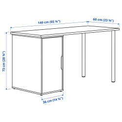 Masa de birou Ikea Lagkapten/Alex 140x60 (Gri/Negru) Thumb
