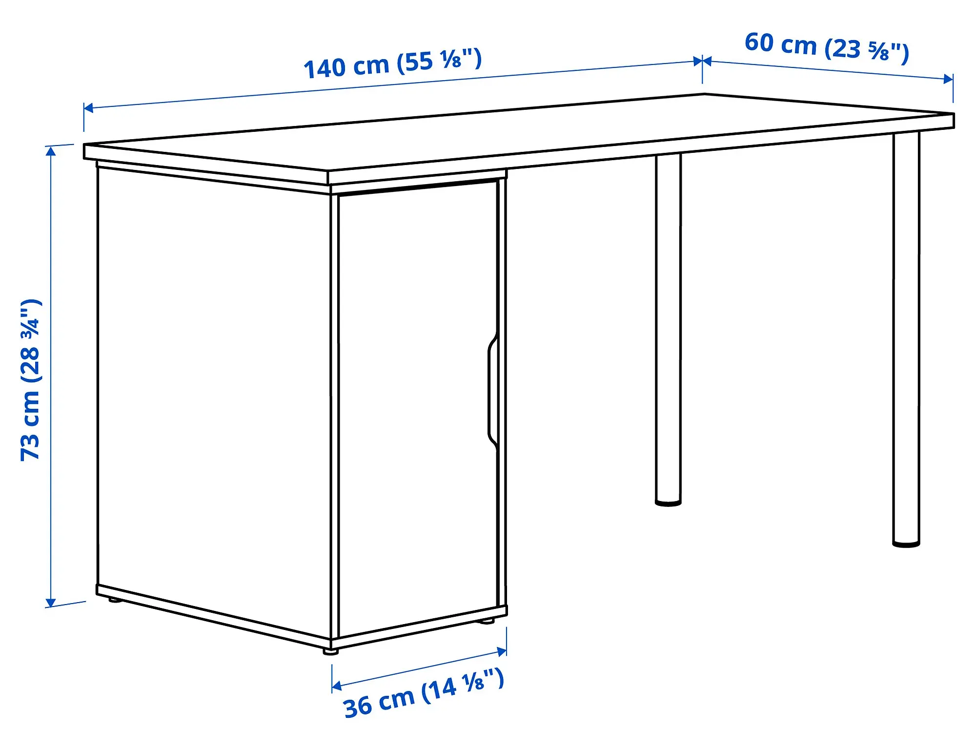 Masa de birou Ikea Lagkapten/Alex 140x60 (Gri/Negru) - 7