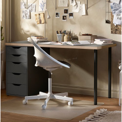 Masa birou Ikea Lagkapten/Alex 140x60 (Gri/Negru)