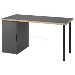 Masa de birou Ikea Lagkapten/Alex 140x60 (Gri/Negru)