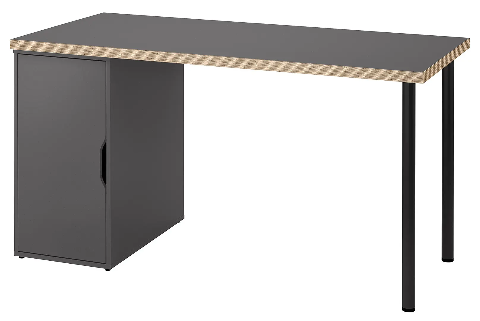 Masa de birou Ikea Lagkapten/Alex 140x60 (Gri/Negru)