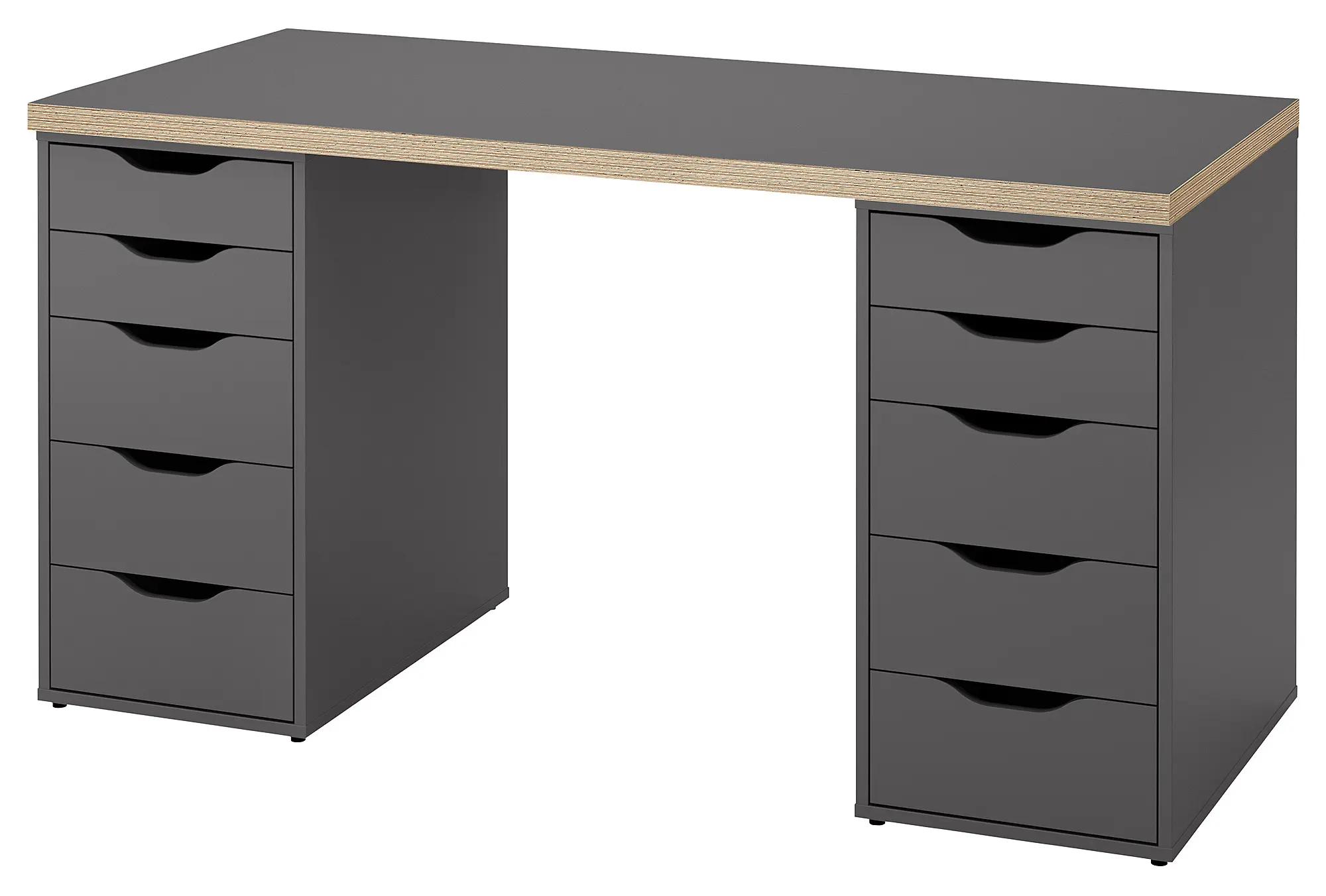 Masa birou Ikea Lagkapten/Alex 140x60 (Gri/Lemn)
