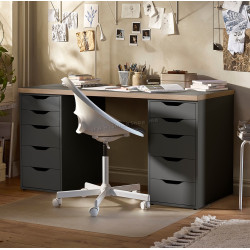 Masa birou Ikea Lagkapten/Alex 140x60 (Gri/Lemn)