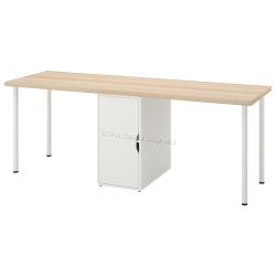 Письменный стол Ikea Lagkapten/Alex 200x60 (Белый/Дуб)