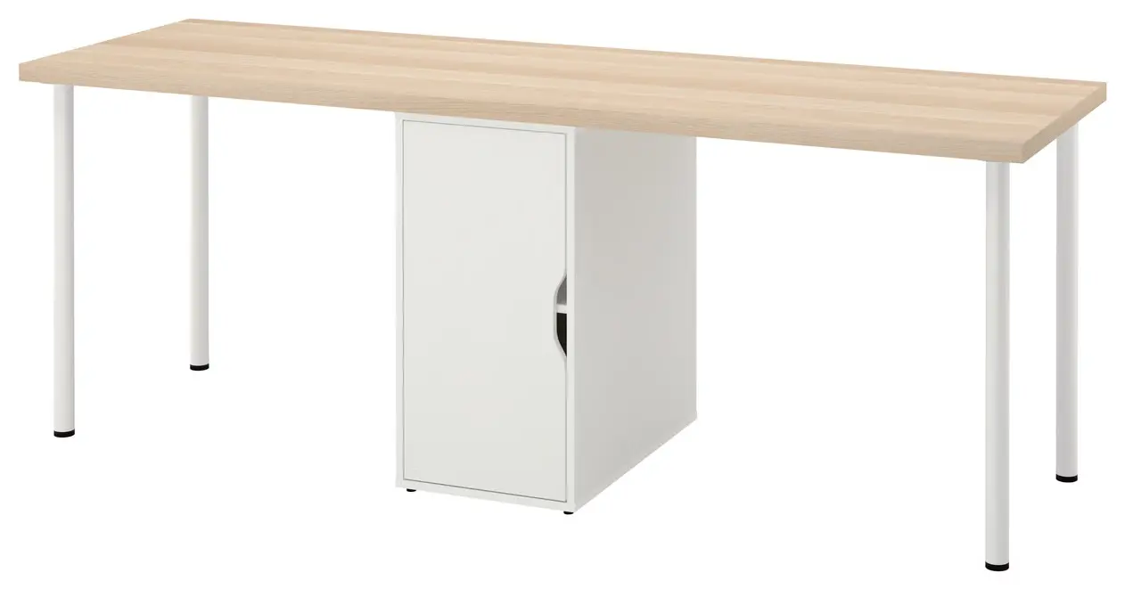 Письменный стол Ikea Lagkapten/Alex 200x60 (Белый/Дуб)