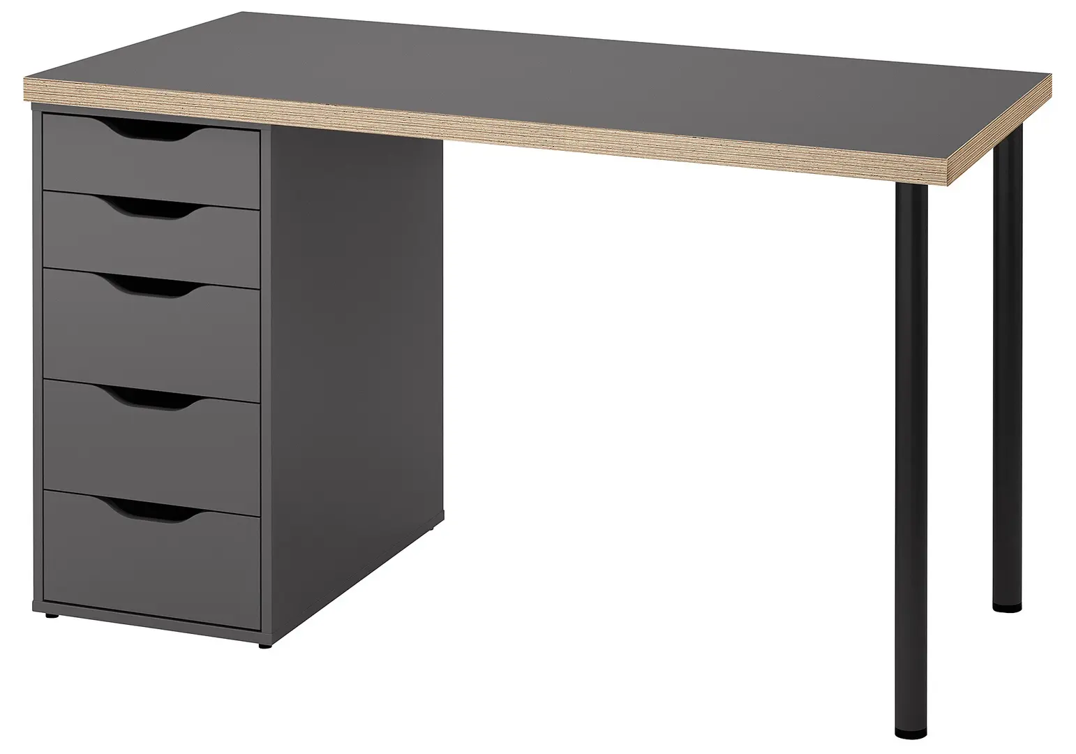 Письменный стол Ikea Lagkapten/Alex ящики 120x60 (Серый/Черный)