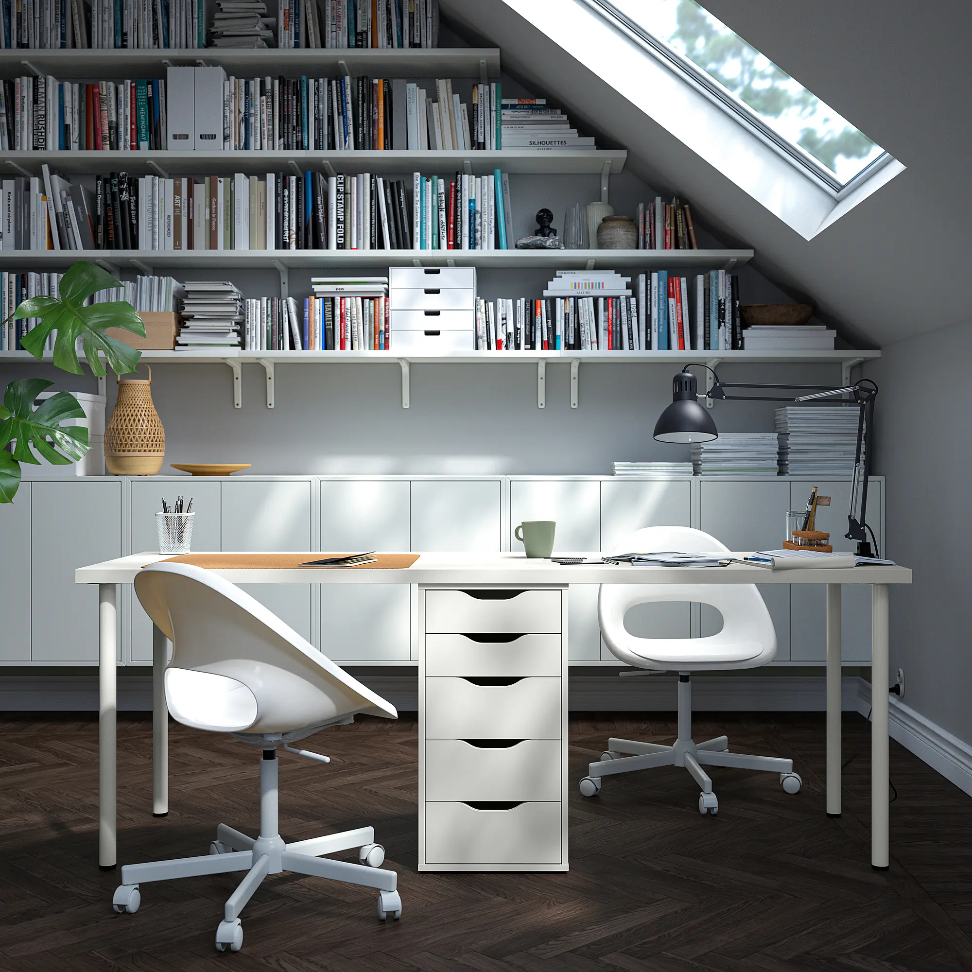Письменный стол Ikea Lagkapten/Alex ящики 200x60 (Белый) - 5