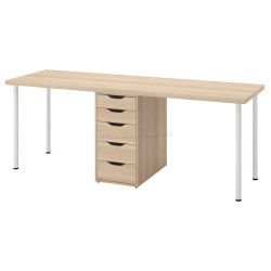 Письменный стол Ikea Lagkapten/Alex ящики 200x60 (Дуб)