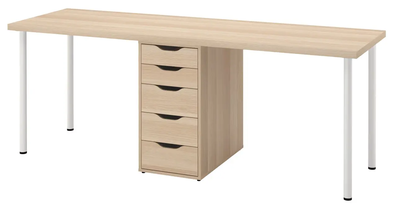 Masa de birou Ikea Lagkapten/Alex sertare 200x60 (Stejar)