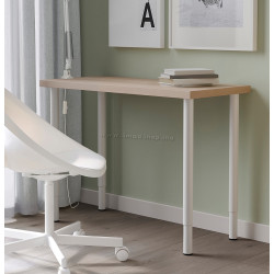 Masa birou Ikea Linnmon/Olov 100x45 (Stejar antichizat/Alb)