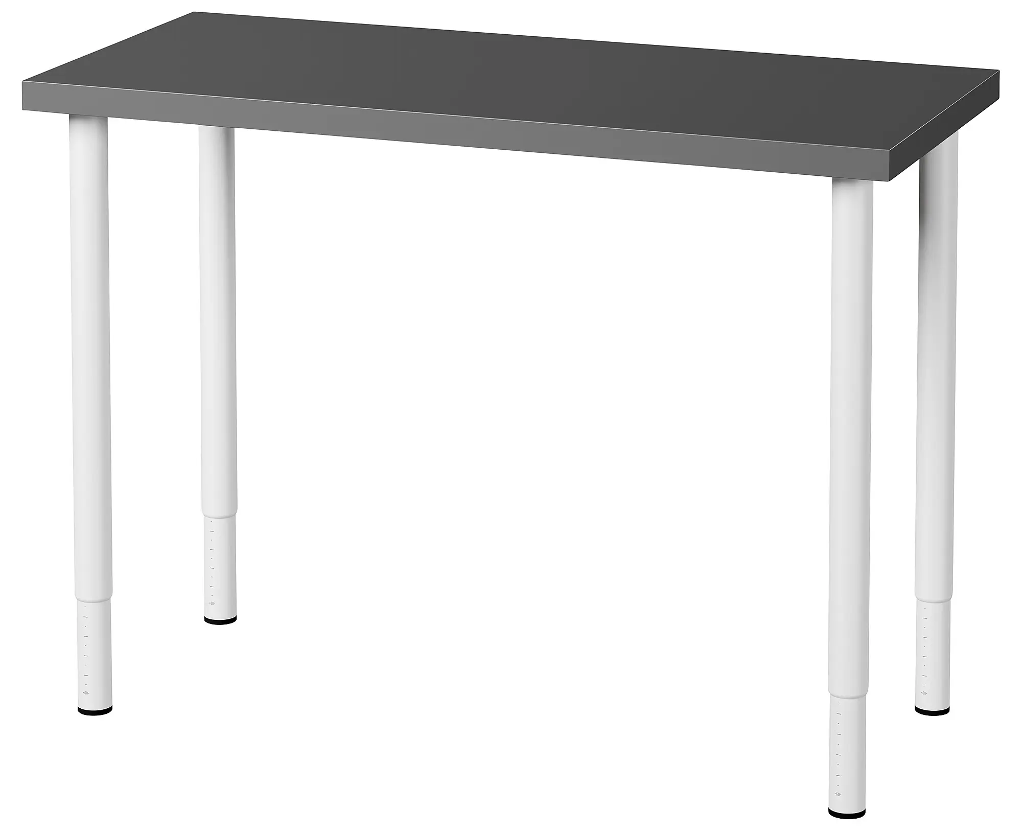 Письменный стол Ikea Linnmon/Olov 100x45 (Темно-серый/Белый) - 2